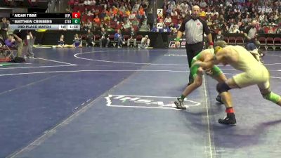 1A-144 lbs 3rd Place Match - Aidan Timm, Belle Plaine vs Matthew Crimmins, St. Edmond