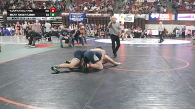 A - 190 lbs Semifinal - Hank Hagenbarth, Beaverhead Co. (Dillon) vs Cooper Dighans, East Helena