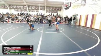120 lbs Cons. Round 1 - Amaya Williamson, Bloomfield vs Arabella Hepworth, Marana High School