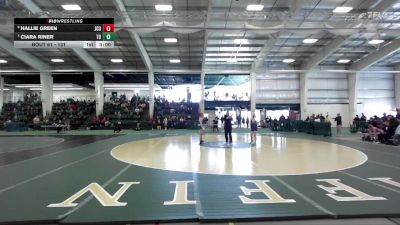 131 lbs Quarterfinal - Ciara Riner, Tiffin University vs Hallie Green, John Carroll