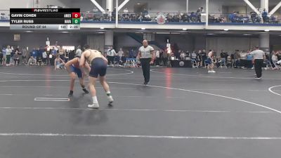 157 lbs Round Of 64 - Gavin Cohen, American University vs Tyler Russ, Naval Academy