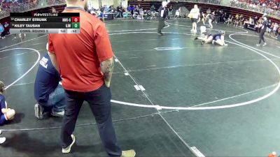 138 lbs Cons. Round 2 - Charley Strunk, Norris Wrestling Club - Girls vs Kiley Tausan, Gordon/Rushville Jr. Wrestling