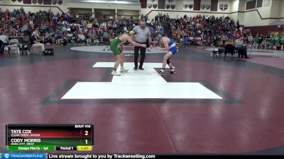 JV-20 lbs 5th Place Match - Tate Cox, Clear Creek-Amana vs Cody Morris, Iowa City, West
