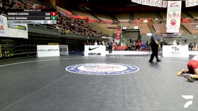 Cadet Boys Lower - 120 lbs Cons. Round 3 - Titus Silveria, Vasky Bros\Pitman Wrestling Club vs Romeo Castro, El Camino SSF High School Wrestling