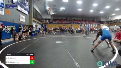 70 lbs 3rd Place - Jett Hinz, Weatherford Youth Wrestling vs Caden Calhoun, Lions Wrestling Academy