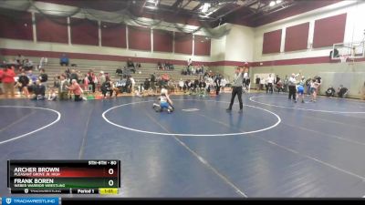 80 lbs Semifinal - Archer Brown, Pleasant Grove Jr. High vs Frank Boren, WEBER WARRIOR WRESTLING