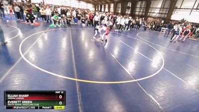 80 lbs Cons. Round 2 - Elijah Sharp, Jordan Juniors vs Everett Green, South Summit Wrestling Club