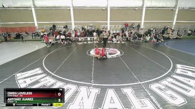 74 lbs Champ Round 1 (16 Team) - Owen Loveless, Utah Gold vs Antonio Juarez, Stout