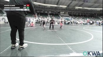 61 lbs 2nd Place - Hunter Clarke, Claremore Wrestling Club vs Andrew Klingenberg, D3 Wrestling Cluib