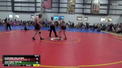 180 lbs Semis (4 Team) - Clifford Williford, DARKHORSE WRESTLING CLUB - BLACK vs Matthew Taylor, BLACKHAWK WC