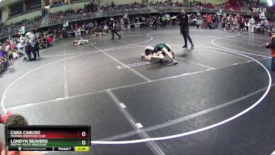 95 lbs Quarterfinal - Londyn Beavers, Gretna Youth Wrestling vs Cara Caruso, Pioneer Wrestling Club