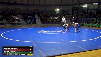 141 lbs Finals (2 Team) - Jameal Agnew, Pratt Community College vs Xzavier Martinez, Colby Community College