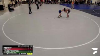 115 lbs Semifinal - Hayden Thompson, St. Michael/Albertville vs Abe Vogt, Sauk Centre