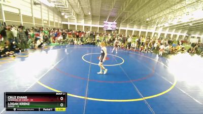 92 lbs Champ Round 1 (16 Team) - Cruz Evans, Warriors Of Christ vs Logan Krenz, Idaho 1