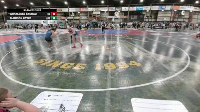 100 lbs Semifinal - Madison Little, American Outlaws Wrestling vs Annalesee Sachau, Hinton Mathawks