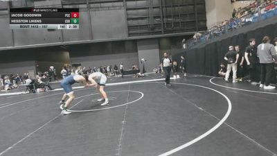 157 lbs Champ. Round 3 - Jacob Goodwin, Pratt Community College vs Hesston Likens, Corban University