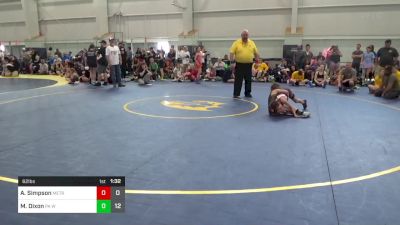 62 lbs Final - Annaliese Simpson, Metro All-Stars vs Marley Dixon, PA West