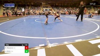 73 lbs Quarterfinal - Riley Mcclure, Raw Wrestling Club vs Jayden Ortiz, Coweta Tiger Wrestling