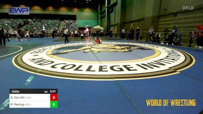 100 lbs Quarterfinal - Avah Garrett, Nebraska Elite Wrestling Club vs Rio Rening, Wright Wrestling Academy
