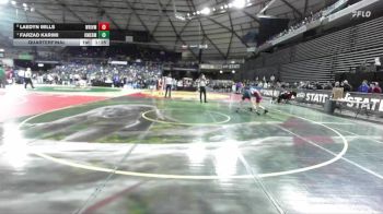 Boys 3A 106 lbs Quarterfinal - Farzad Karimi, Kent Meridian vs Laedyn Mills, White River