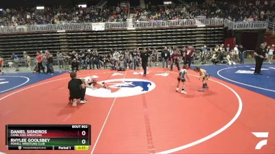 49 lbs Champ. Round 1 - Rhylee Goolsbey, Powell Wrestling Club vs Daniel Sisneros, Camel Kids Wrestling