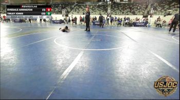 57 lbs Consi Of 8 #2 - EvieDale Arrington, Comanche Takedown Club vs Tinley Jones, Kingfisher YellowJackets