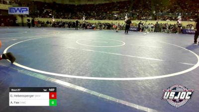 112 lbs Round Of 32 - Gabe Hebensperger, Grover Rains Wrestling Club vs Ashton Fee, Enid Youth Wrestling Club