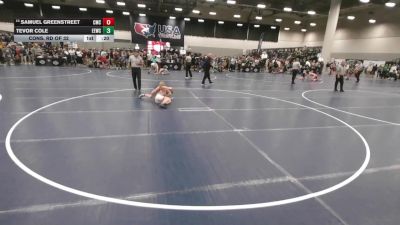 100 lbs Cons. Rd Of 32 - Tevor Cole, Eierman Elite Wrestling Club vs Samuel Greenstreet, Cornerstone Mat Club