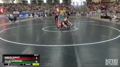 A 138 lbs Semifinal - Dylan Davenport, Sycamore vs Harlen Hunley, Knoxville Halls