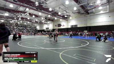 155 lbs Champ. Round 3 - Berlynn Solia-Tago, Long Beach Poly vs Sarah Choudhry, Redlands East Valley