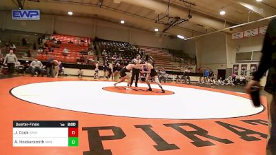 150 lbs Quarterfinal - Jacob Cook, Sperry High School vs Alex Hockersmith, Mannford High School