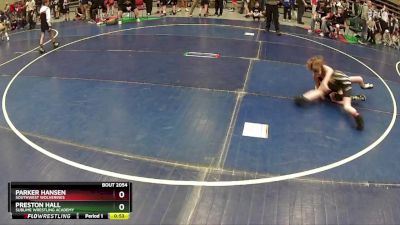 87 lbs Champ. Round 2 - Parker Hansen, Southwest Wolverines vs Preston Hall, Sublime Wrestling Academy