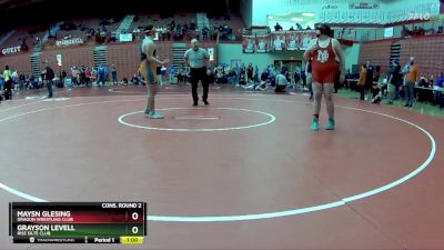 285 lbs Cons. Round 5 - Grayson Levell, Rise Eilte Club vs Maysn Glesing, Dragon Wrestling Club