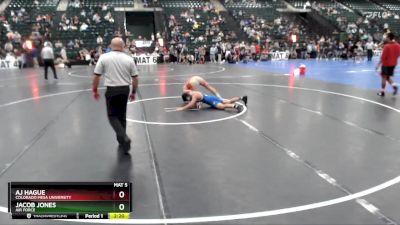 133 lbs Quarterfinal - Jacob Jones, Air Force vs Aj Hague, Colorado Mesa University