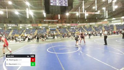 165 lbs Semifinal - Michael Rodriguez, Central HS vs Kale Baumann, Great Falls HS