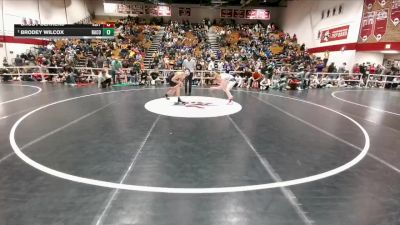 165 lbs Quarterfinal - Brodey Wilcox, Natrona County vs Brody Behrend, Buffalo