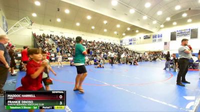 56 lbs Semifinal - Frankie Dinoso, Rancho Bernardo Wrestling Club vs Maddoc Harrell, LAWC