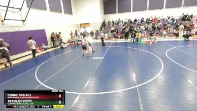 135 lbs Cons. Round 3 - Boone Staheli, Bear River Jr High Wrestling C vs Traygan Scott, Cougars Wrestling Club