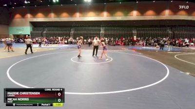 100 lbs Cons. Round 4 - Maddie Christensen, Lassen vs Micah Norris, Reed