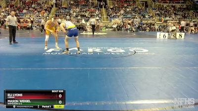 160 lbs Quarterfinal - Mason Weigel, Napoleon G-S vs Eli Lyons, Lisbon