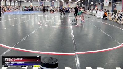 116 lbs Rd# 2 -10:15am Friday - Reese Montgomery, PA WEST vs BreElla Wakkinen, Florida Elite