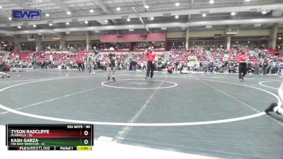 90 lbs Quarterfinal - Tyson Radcliffe, Plainville vs Kash Garza, The Best Wrestler