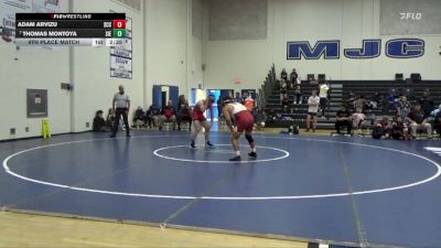 165 lbs 9th Place Match - Adam Arvizu, Sacramento City College vs Thomas Montoya, Sierra College