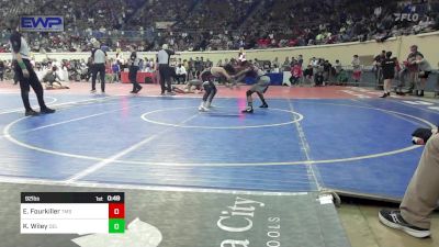 92 lbs Consi Of 64 #2 - Emmit Fourkiller, Tahlequah Middle School vs Kaiden Wiley, Del City