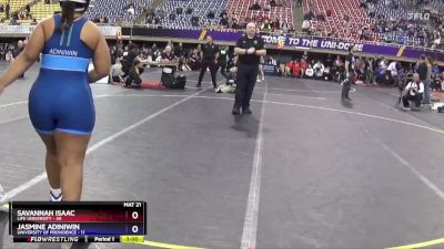 207 lbs Semis & 3rd Wb (16 Team) - Savannah Isaac, Life University vs Jasmine Adiniwin, University Of Providence