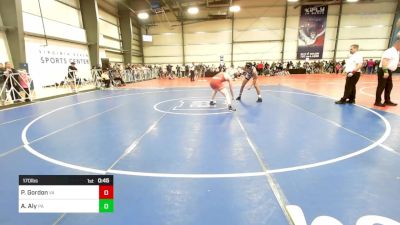 170 lbs Consi Of 32 #2 - Patrick Gordon, VA vs Alaa Aly, PA