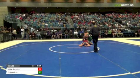 182 lbs Round of 32 - Jadon Martin, Buchanan B vs Christian Rowell, Adams City