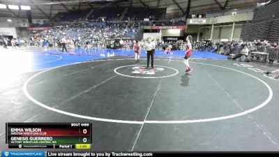 108 lbs Cons. Round 3 - Genesis Guerrero, Victory Wrestling-Central WA vs Emma Wilson, Shelton Wrestling Club