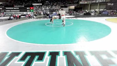 Girls 2A 125 lbs Quarterfinal - Madison Watts, Orting (Girls) vs Anna Rodriguez, Selah (Girls)