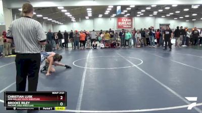 82 lbs Cons. Round 1 - Christian Lusk, King William Youth Wrestling vs Brooks Riley, Machine Shed Wrestling